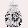 Männers hoodie mit grafik in weiss – ausgefallenes design für lässige looks