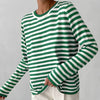 Männer gestreifter baumwollpullover - langärmlige strickmode für den alltag