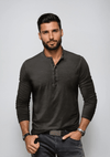 Langärmliges henley-shirt für männer aus hochwertigem stoff – lässiger style für den alltag