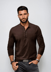Langärmliges henley-shirt für männer aus hochwertigem stoff – lässiger style für den alltag