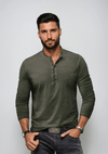 Langärmliges henley-shirt für männer aus hochwertigem stoff – lässiger style für den alltag