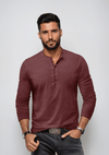 Langärmliges henley-shirt für männer aus hochwertigem stoff – lässiger style für den alltag
