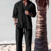 2-teiliges herren freizeit-loungewear-set - leichtes hemd und hose für entspannte tage