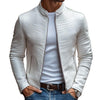 Männlicher lederjacke für legere anlässe - stilvolles design mit reissverschluss und stehkragen