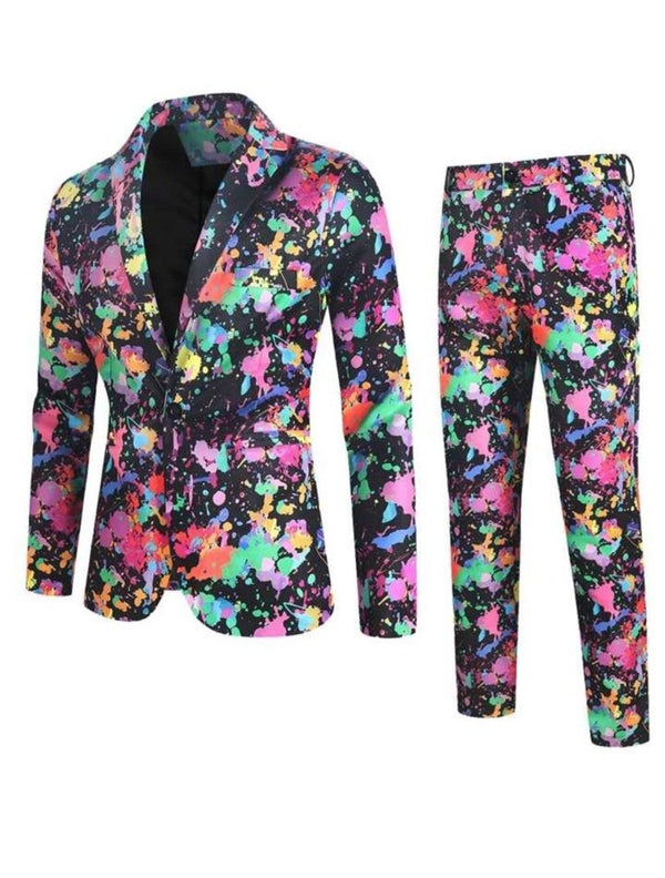 2-teiliger blazer und hosenanzug für männer – auffällige, multicolour abendmode für besondere anlässe