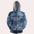 Männersweatshirt mit kapuze - blauer denim-look für lässige anlässe - stylische zip-up kapuzenjacke