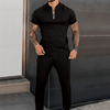 Männers outfit – halb-zip oberteil und hose für moderne freizeitlooks