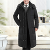 Männers langer gepolsterter mantel mit kapuze - stylische winteroberbekleidung für kaltes wetter