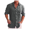 Linen freizeithemd für männer – vielseitiges langarm-button-up
