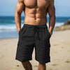 Herren cargo leinen shorts - leichte strandmode für einen lässigen sommerlook