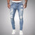 Männers skinny jeans mit fransen - moderne jeans im used-look