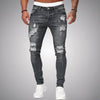 Männers skinny jeans mit fransen - moderne jeans im used-look