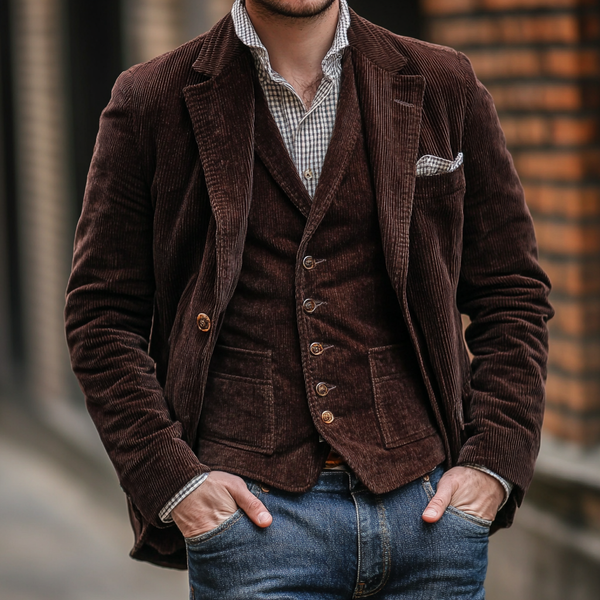 Blazer & gilet ensemble - stilvolles männer-layering