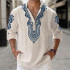 Herren freizeithemd aus leichtem leinen mit einzigartigem bohemian design - für entspannte anlässe
