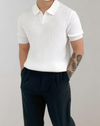 Ripp-polo-shirt mit kurzen ärmeln - vielseitige freizeitmode für männer