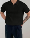 Ripp-polo-shirt mit kurzen ärmeln - vielseitige freizeitmode für männer