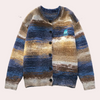 Männlicher strickcardigan in stylischem blau – lässige freizeitmode für büro und freizeit