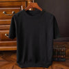 Männers cashmere t-shirt leichtes strickoberteil in camel für lockere anlässe - elegantes kurzarmdesign