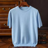 Männers cashmere t-shirt leichtes strickoberteil in camel für lockere anlässe - elegantes kurzarmdesign