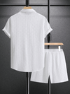 2-teilige herren freizeit-kurzarmpullover & passende shorts für outdoor-events