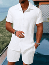 2-teilige herren freizeit-kurzarmpullover & passende shorts für outdoor-events