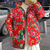 Männerschlafjacke mit floralem design in rot – trendige kapuzenjacke für den alltag