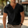 Männers lässiges henley t-shirt – weiches baumwollmischgewebe für den alltag – stylisches kurzarm-shirt für entspannte anlässe