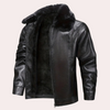 Ä männer-fauxlederjacke für warmi wintertage - plüschig gefüttert für lässige outfits