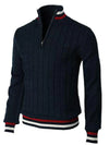 Männer kabelstrick-pullover - klassischer half-zip für die kalte jahreszeit