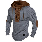 Männer hoodie mit schnürdetails - vielseitiger langarm-top