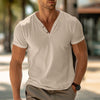 Männers lässiges henley t-shirt – weiches baumwollmischgewebe für den alltag – stylisches kurzarm-shirt für entspannte anlässe